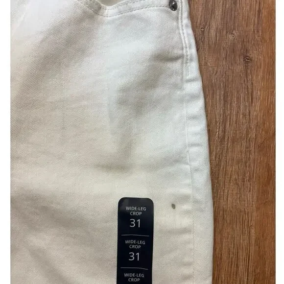 NWT J.Crew Wide Leg Crop Jean In All Day Stretch White Size 31 - Picture 5 of 9